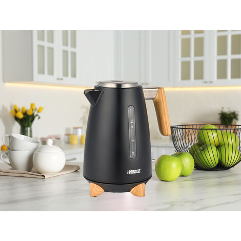 Edelstahl Wasserkocher PURE 1,7 Liter Bambus Akzente 360° drehbar 3000Watt
