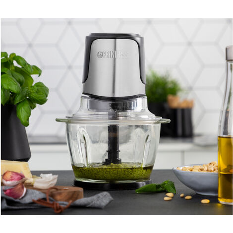 Edelstahl Zerkleinerer 1 Liter Glasbehälter, 2 Klingen 300 Watt
