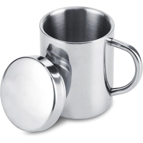 Edelstahlbecher, Edelstahl-Kaffeebecher, 300 ml Kaffee