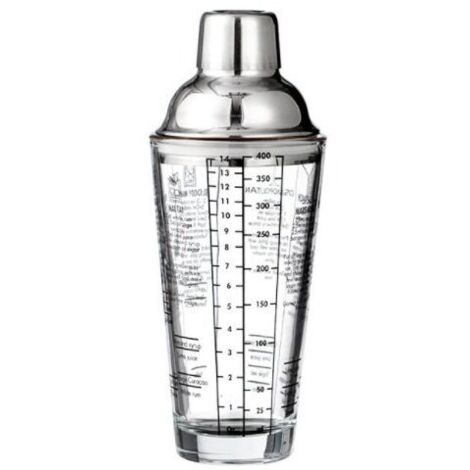 Edelstahlglas mit Skala, Barkeeper-Shaker-Glas, Milchteeglas, 450 ml (weiß),