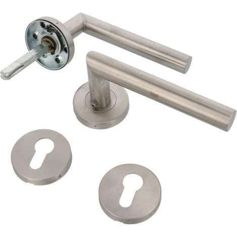Edelstahlgriffe mit Rosette – Elegantes, quadratisches Design, 8 mm – Für Innentüren, einfache Montage