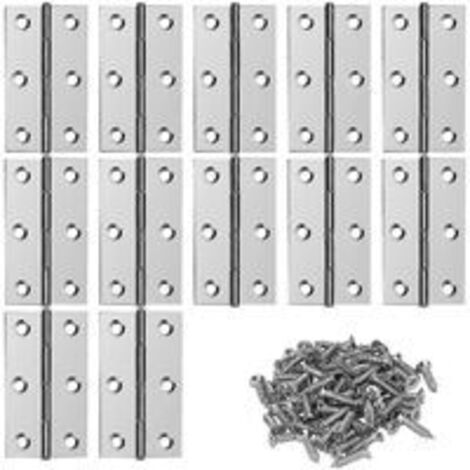 Edelstahlscharniere, Türscharniere, Möbelscharnierverbinder mit Schrauben für Wohnmöbel, Hardware, Schrankschutz, Schubladentür, 66 x 38 mm, 12 Stück