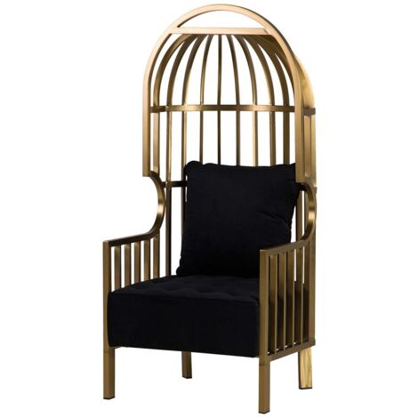 Edelstahlsessel. Samt Charleston 68X68X150 Cm