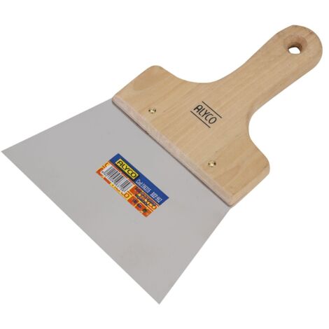 Edelstahlspatel mit Holzgriff 140 mm