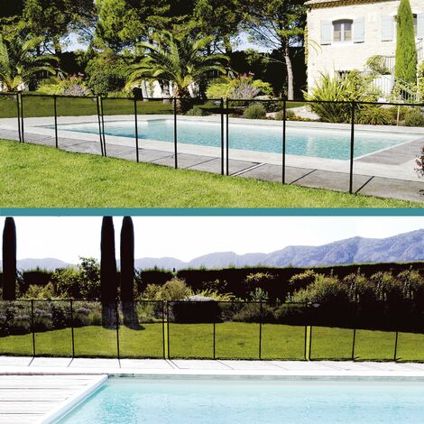EDG – Barrière de piscine 3,2 m – Clôture souple en toile polyester anti-UV – Conforme norme NF P90-306 – Installation facile sans outils