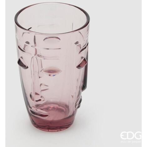 EDG - Bicchiere Faccia Longdrink Rosa H 13 D 8