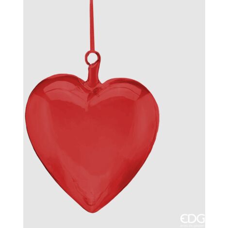 EDG - Decorazione Cuore In Vetro Soffiato D 18 Rosso