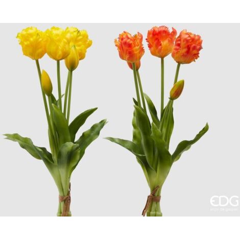 XIANGUO 20 singoli tulipani artificiali, bouquet da sposa, sentiti reali, lattice, adatti per decorazioni floreali, giardini, feste (celeste