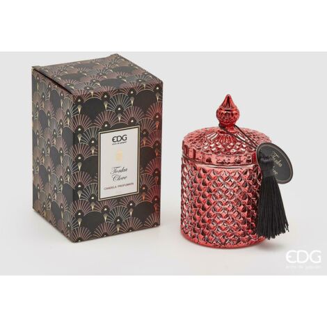 EDG Enzo De Gasperi Candela con Vetro e Nappa H 14 cm D 8 cm Green Tea Bea