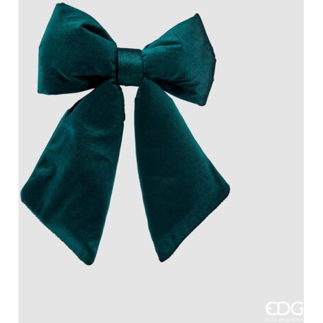EDG Enzo De Gasperi Fiocco Natale Velluto H 38 Cm L 27 Cm Green