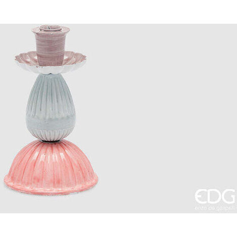 EDG Enzo De Gasperi Portacandela Colormix H 20 Cm D 12 Cm Metallo Multicolor