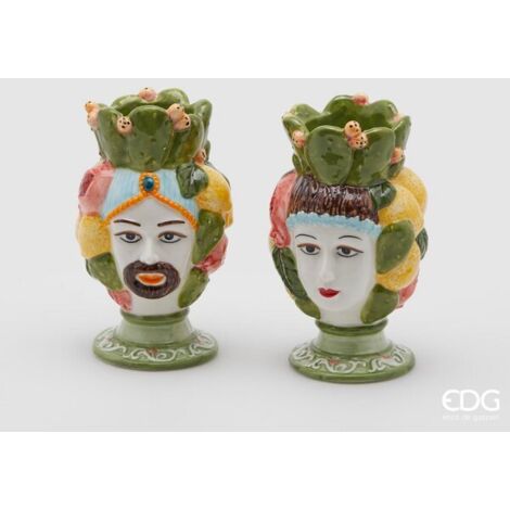 EDG Enzo De Gasperi Portacandela Sicily H 11 Cm D 11 Cm Lui o Lei 1 Pz  Multicolor
