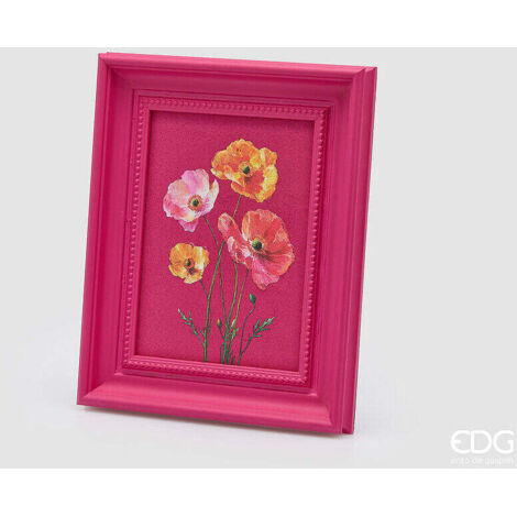 EDG Enzo De Gasperi Quadro Rettangolare con Fiori Fuchsia 34 x 27 Cm – Decorazione Parete Design Moderno Casa