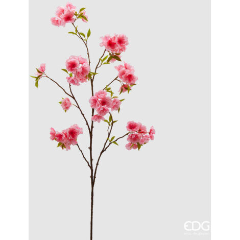 EDG Enzo De Gasperi Ramo Sakura Fiori di Ciliegio Artificiali con Foglie H 115 Cm Pink