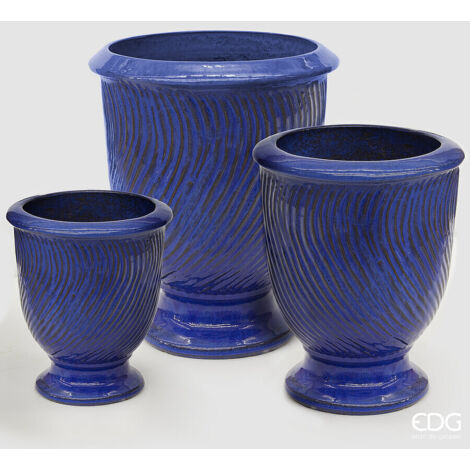 EDG Enzo De Gasperi Set 3 Vasi Atlas Onde Coppa Royal Blue