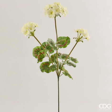 EDG GERANIO RAMO ARTIFICIALE H70CM AVORIO, CASA, ACCESSORI DECORATIVI, FIORI ARTIFICIALI