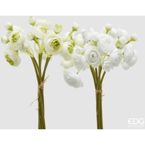 EDG MAZZO DI RANUNCOLO H30CM VERDE E BIANCO ASSORTITI, CASA, ACCESSORI DECORATIVI, FIORI ARTIFICIALI