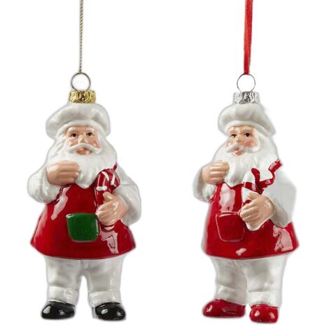 EDG, PENDENTE BABBO NATALE CHEF, ASSORTITO, H12XL6XL4,5CM, NATALE, DECORAZIONI DI NATALE
