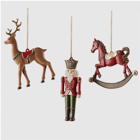 PERAGASHOP EDG, PENDENTE IN POLIRESINA, ASSORTITO, H10CM, NATALE, DECORAZIONI DI NATALE