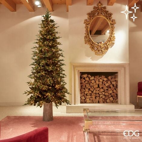 PERAGASHOP Albero di Natale Pino Luxury New con LED integrati, in PE Effetto Real Touch -210 cm