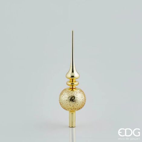 EDG, PUNTALE IN VETRO CON SFERA, H31, ORO, NATALE, DECORAZIONI DI NATALE