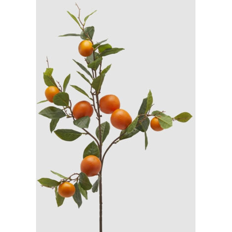 EDG RAMO DECORATIVO ARANCE CON FOGLIE H95CM, CASA, ACCESSORI DECORATIVI