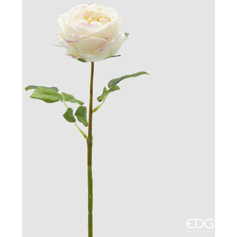 EDG RAMO DI ROSA ELIDE CON FOGLIE H45CM BIANCO E ROSA, CASA, ACCESSORI DECORATIVI, FIORI ARTIFICIALI