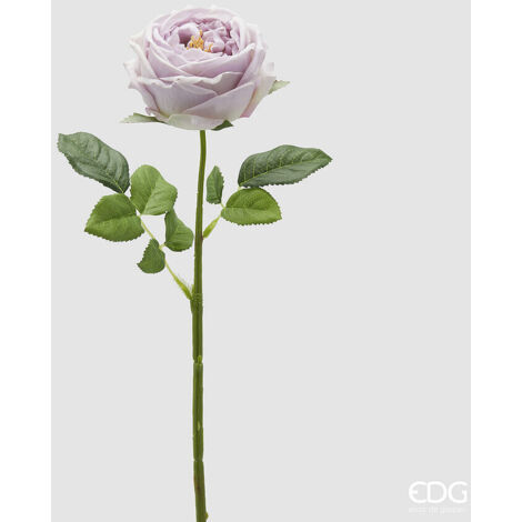 EDG RAMO DI ROSA ELIDE CON FOGLIE H45CM LILLA, CASA, ACCESSORI DECORATIVI, FIORI ARTIFICIALI