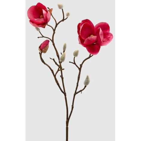 EDG ROSA MAGNOLIA STELLATA ARTIFICIALE H53CM FUCSIA, CASA, ACCESSORI DECORATIVI, FIORI ARTIFICIALI