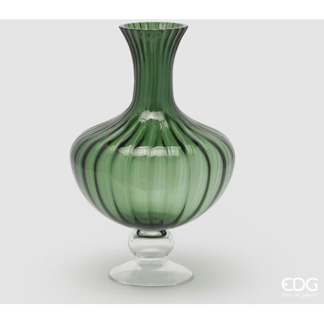 EDG Vaso Anfora Righe Verde H 40 cm