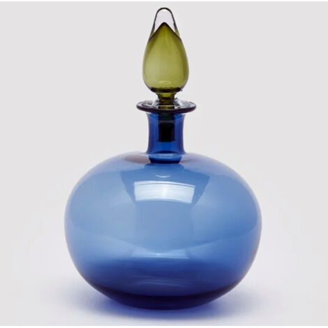 EDG, VASO DECORATIVO IN VETRO CON TAPPO Ø25XH38CM BLU, NATALE, DECORAZIONI CASA