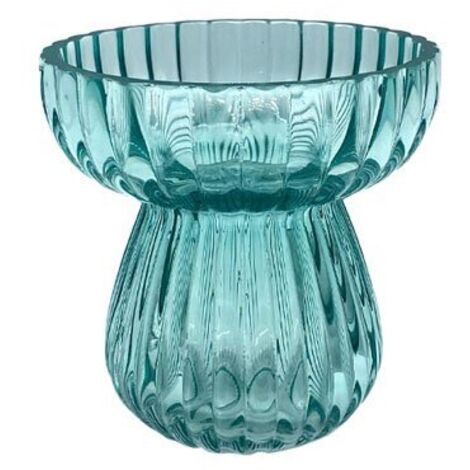 EDG Vaso Righe Biforma Azzurro H 11 cm
