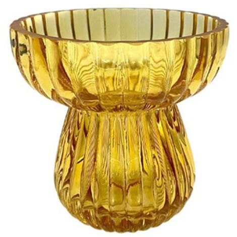 EDG Vaso Righe Biforma Giallo H 11 cm