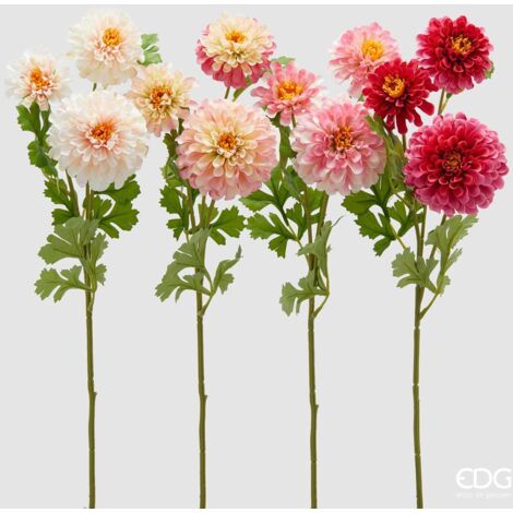EDG Zinnia Ramo Con Foglie Rosa H 60 cm
