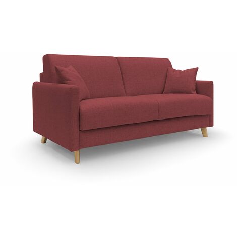 Edgar Divano letto matrimoniale in tessuto felis impermeabile T03 200 cm (mat. 160x197) rosso