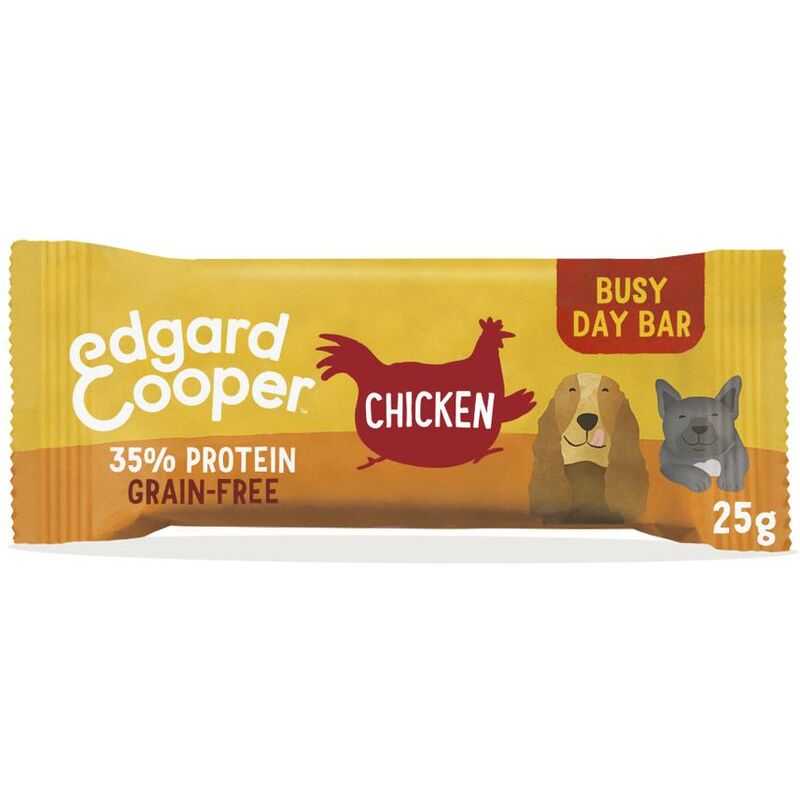 

Edgard & Cooper, premios para perros, barrita sin cereales y rica en proteínas con Pollo, Arándanos y Manzana 25g