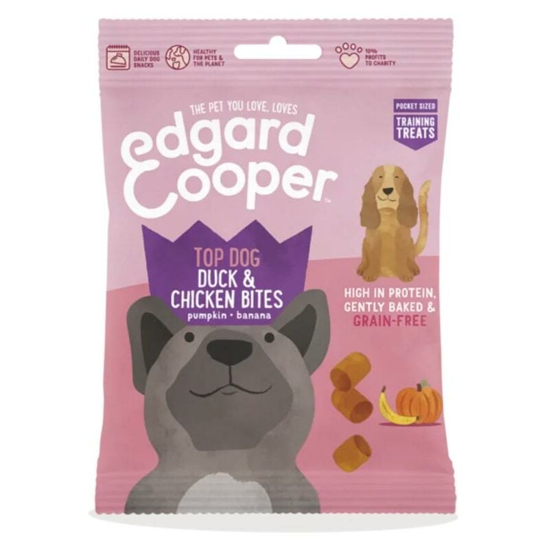 

Edgard & Cooper, grain-free premios con Pato, Pollo, Calabaza y Plátano , snack de entrenamiento sin cereales y rico en proteínas - 50 g
