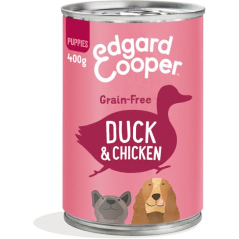 EDGARD COOPER LATA PERRO PUPPY PATO Y POLLO 400 GRAMOS