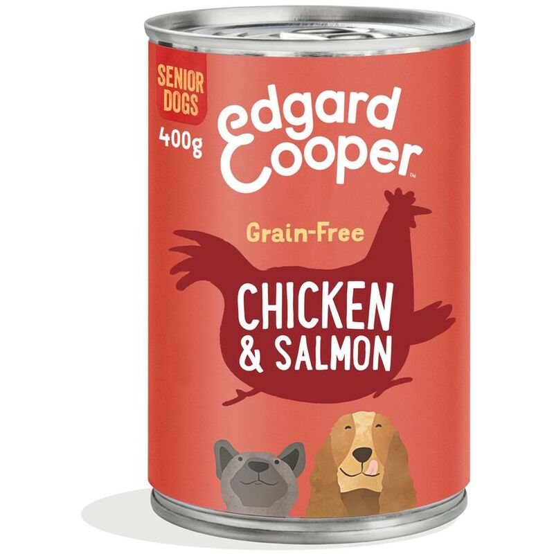 

Edgard & Cooper grain-free Senior Pollo y Salmón frescos Comida húmeda para Perro 400gr