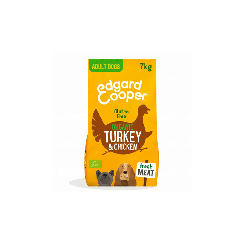 

Edgard & Cooper, pienso sin gluten con pavo y pollo ecológicos y frescos para perros adultos Saco de 2.5 Kg