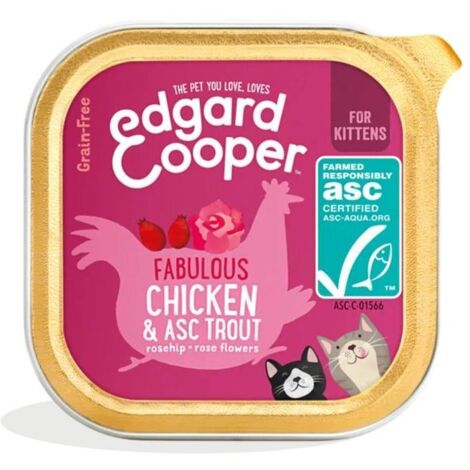EDGARD COOPER TARRINA KITTEN POLLO Y PATO 85 GRAMOS