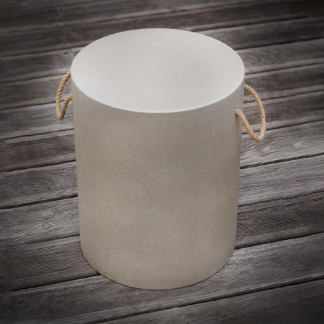 EDGE - Tabouret en Résine Finition Béton - Gris Clair - Design Contemporain et Solide - Parfait pour Salon ou Terrasse Moderne