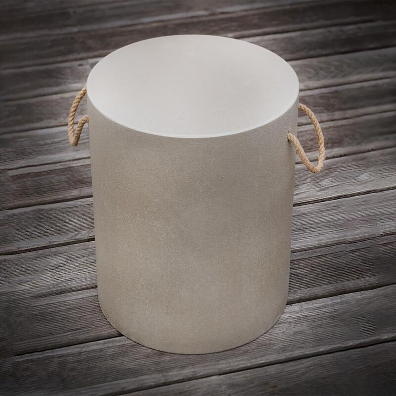 Edge - Tabouret en Résine Finition Béton - Gris Clair - Design Contemporain et Solide - Parfait pour Salon ou Terrasse Moderne