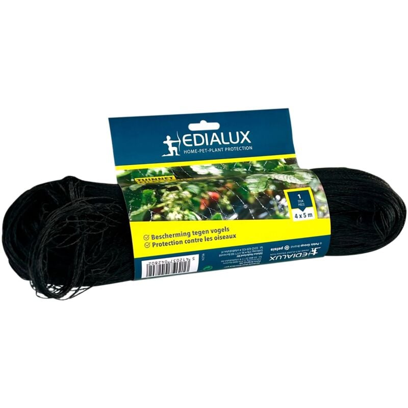 Filet anti-oiseaux 4x5m, maillage fin, polyéthylène sans nœuds, imputrescible, résistant aux intempéries, noir, protège étang, potager, balcon et