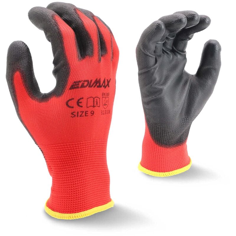 Image of Guanti da Lavoro, 12 Paia di Guanti, Taglia xl / 10, Resistenti all'Abrasione e Antitaglio Livello 3, Rivestiti in nylon pu, Versatile, Protezione