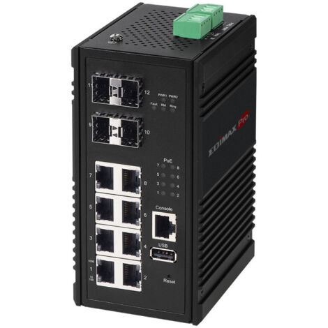 Edimax IGS-5408P switch di rete Gestito Gigabit Ethernet (10/100/1000) Supporto Power over Ethernet (PoE) Nero