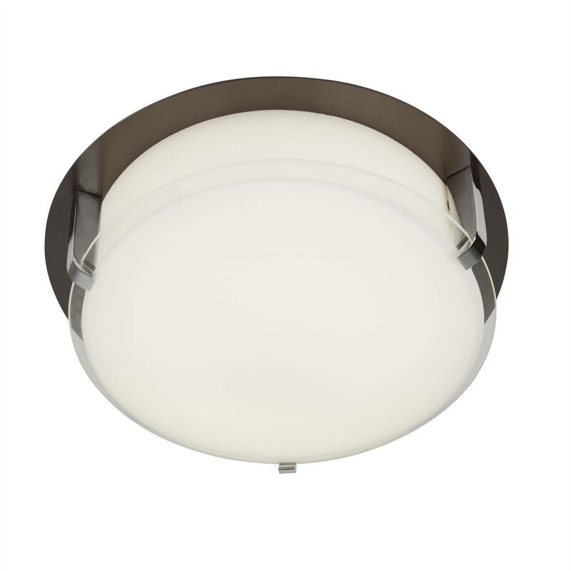 Searchlight Edinburgh - Integrated LED 1 Light Flush Brown, White, Chrome
