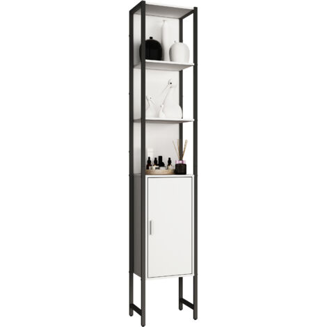 EdinoHS Hochschrank Bad 1 Tür weiß.