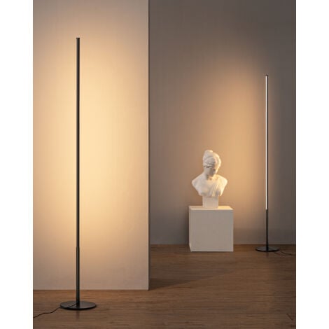 EDISHINE Lampada da terra a LED per soggiorno, set da 2, dimmerabile, interruttore a pedale, nero