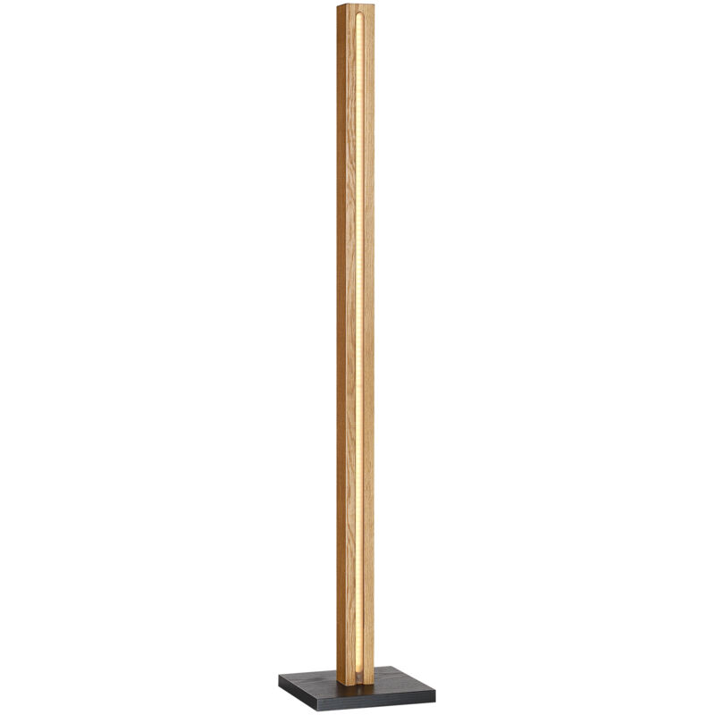 Edishine - Lampadaire led salon en bois, 3000K, dimmable, interrupteur à pied